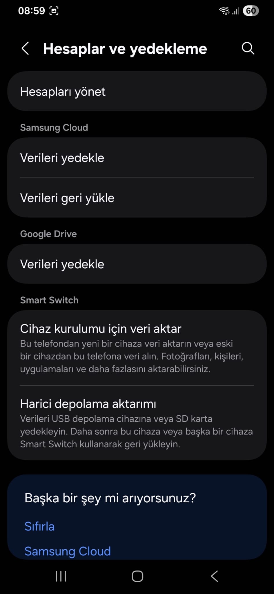 Hesaplar ve Yedekleme