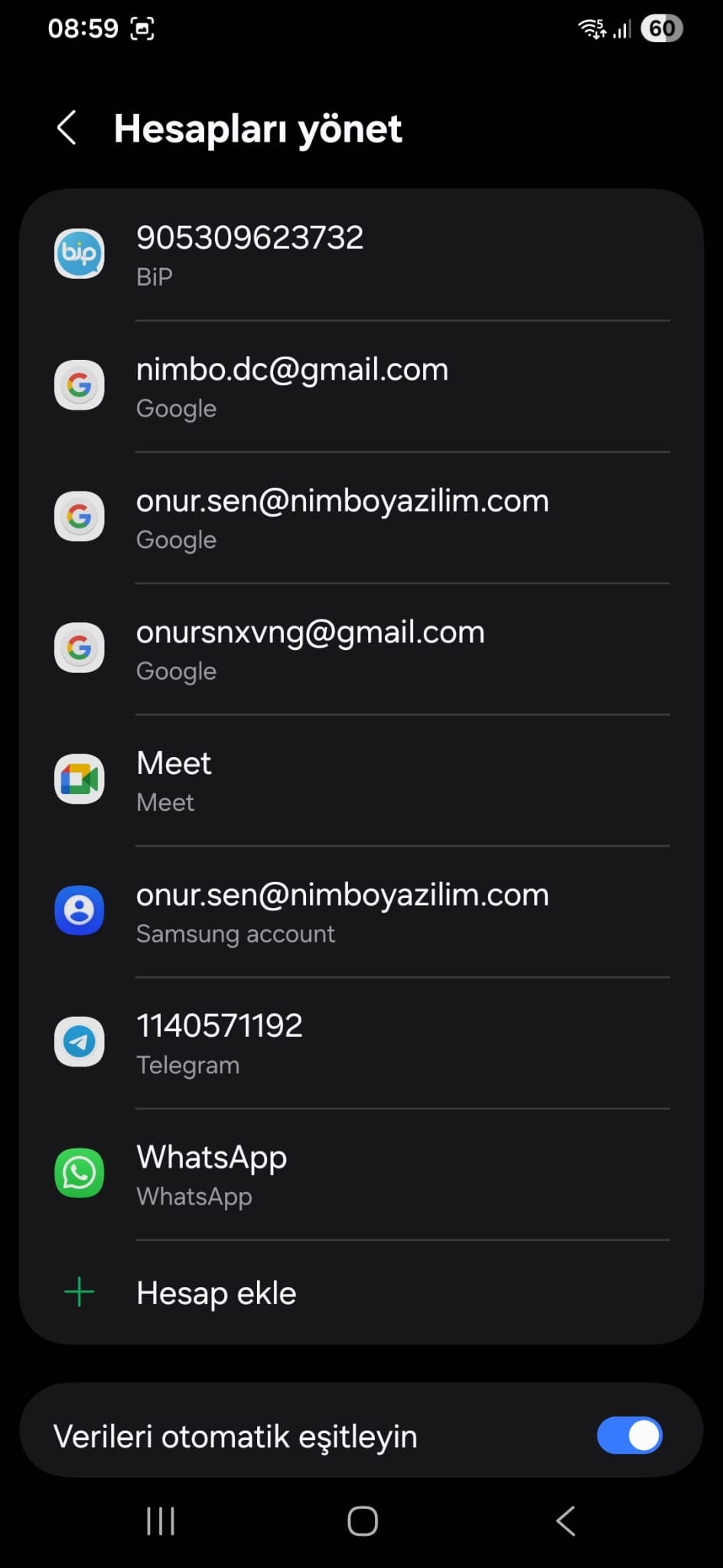 Hesapları Yönet