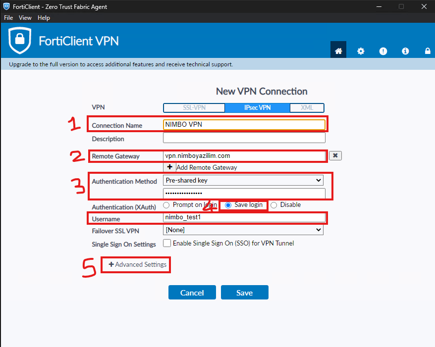 VPN Bağlantı Ayarları