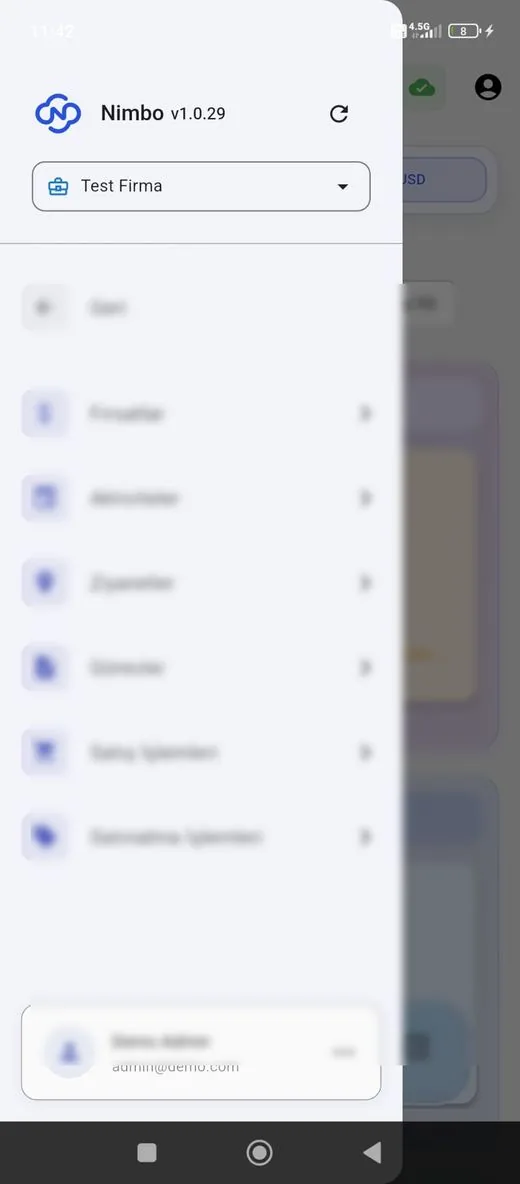 NimboX WMS mobile screen
