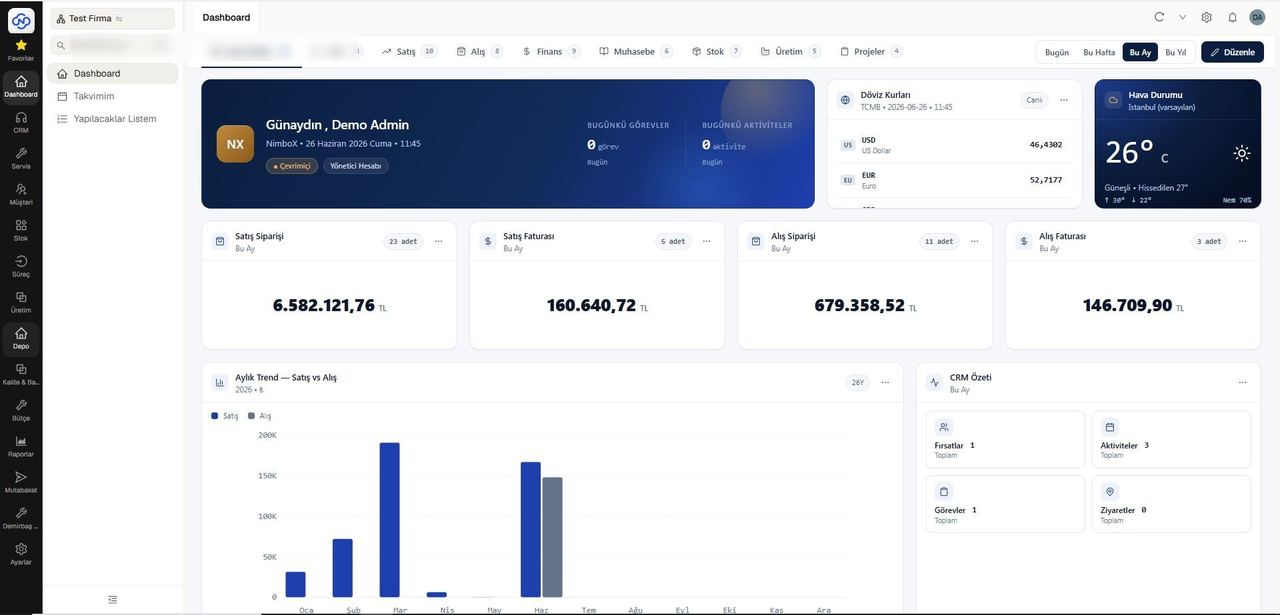 NimboX İnsan Kaynakları masaüstü ekranı